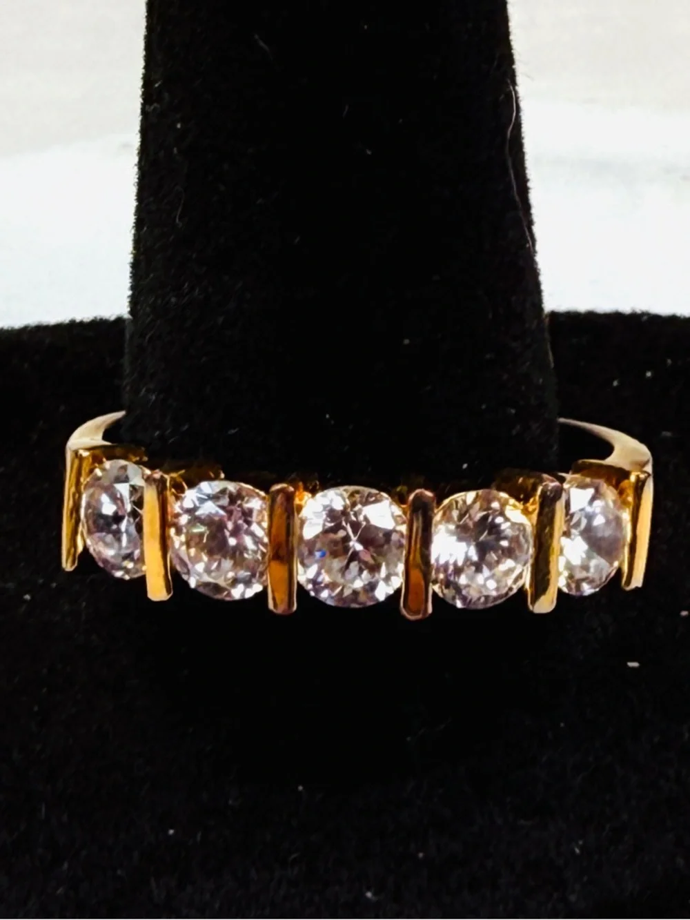 Goldtone, bling size 11 1/4 band costume ring